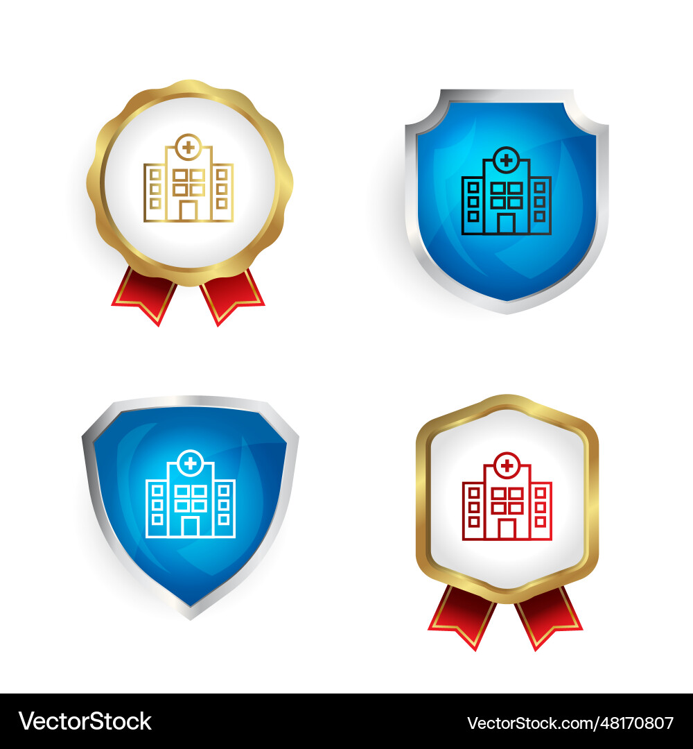 Abstract clinic badge and label collection Vector Image