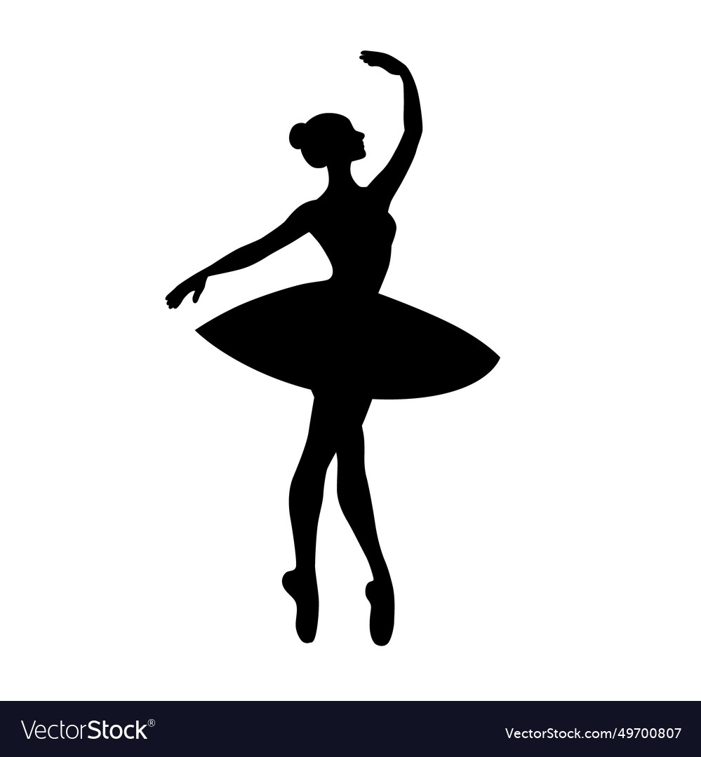 Beautiful ballet dancer is posing silhouette Vector Image