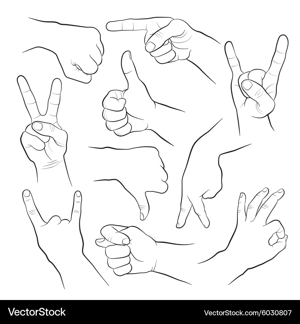 Human gestures Royalty Free Vector Image - VectorStock