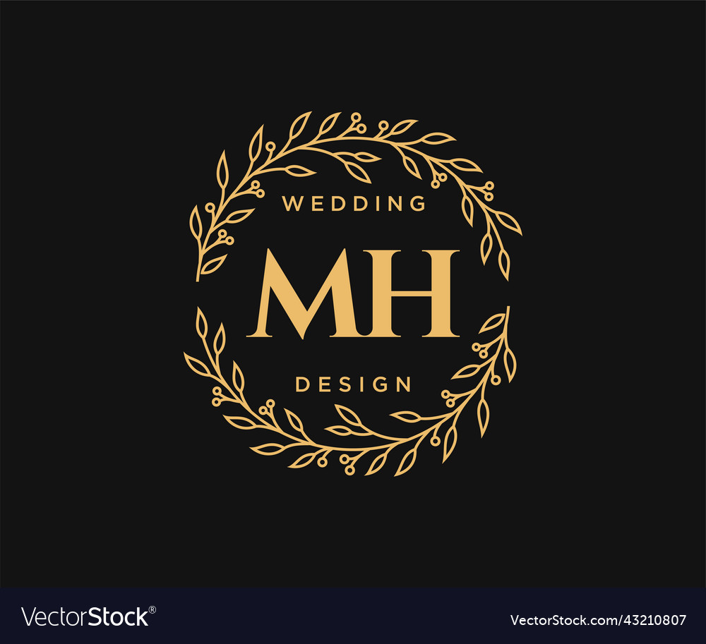 Ka initials letter wedding monogram logos Vector Image