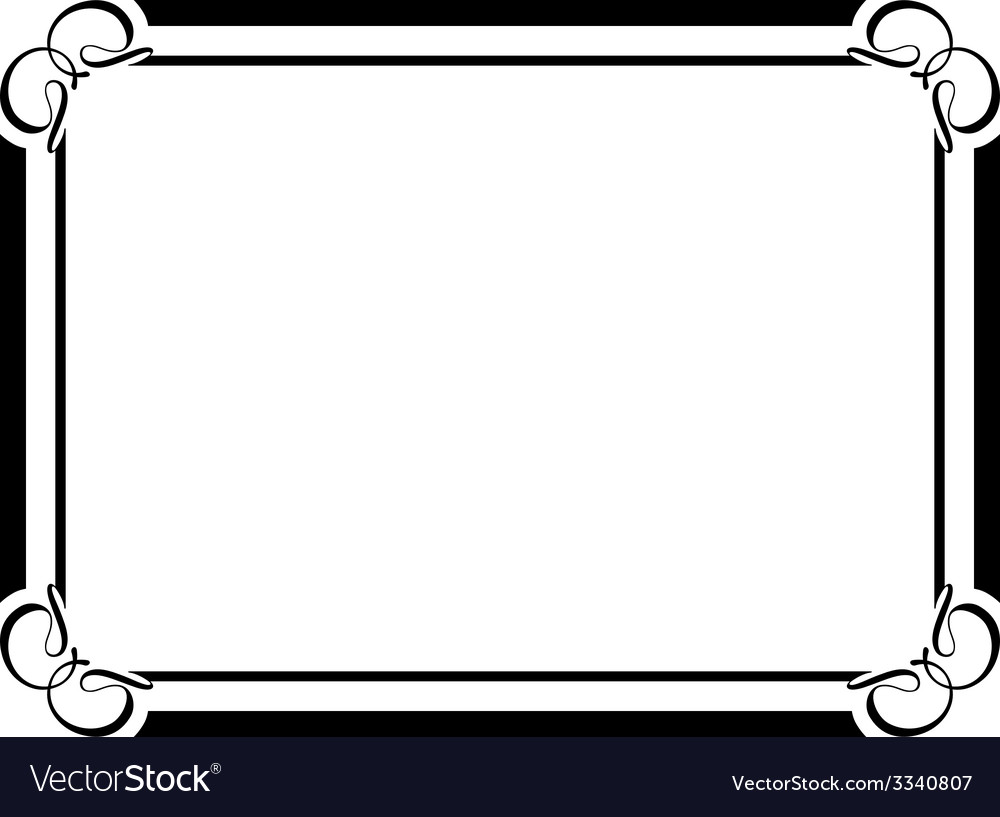 Simple black ornamental decorative frame Vector Image