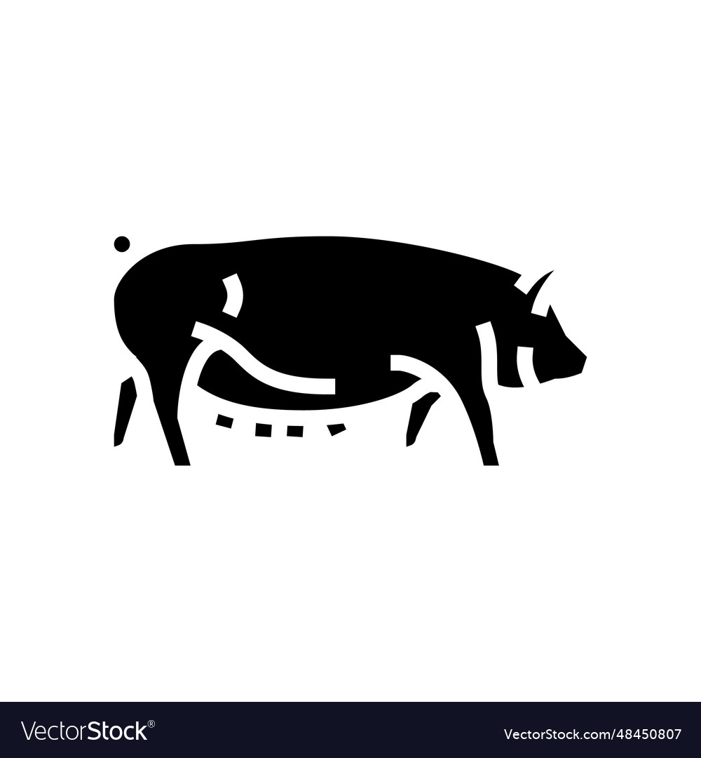 Yorkshire pig breed glyph icon Royalty Free Vector Image