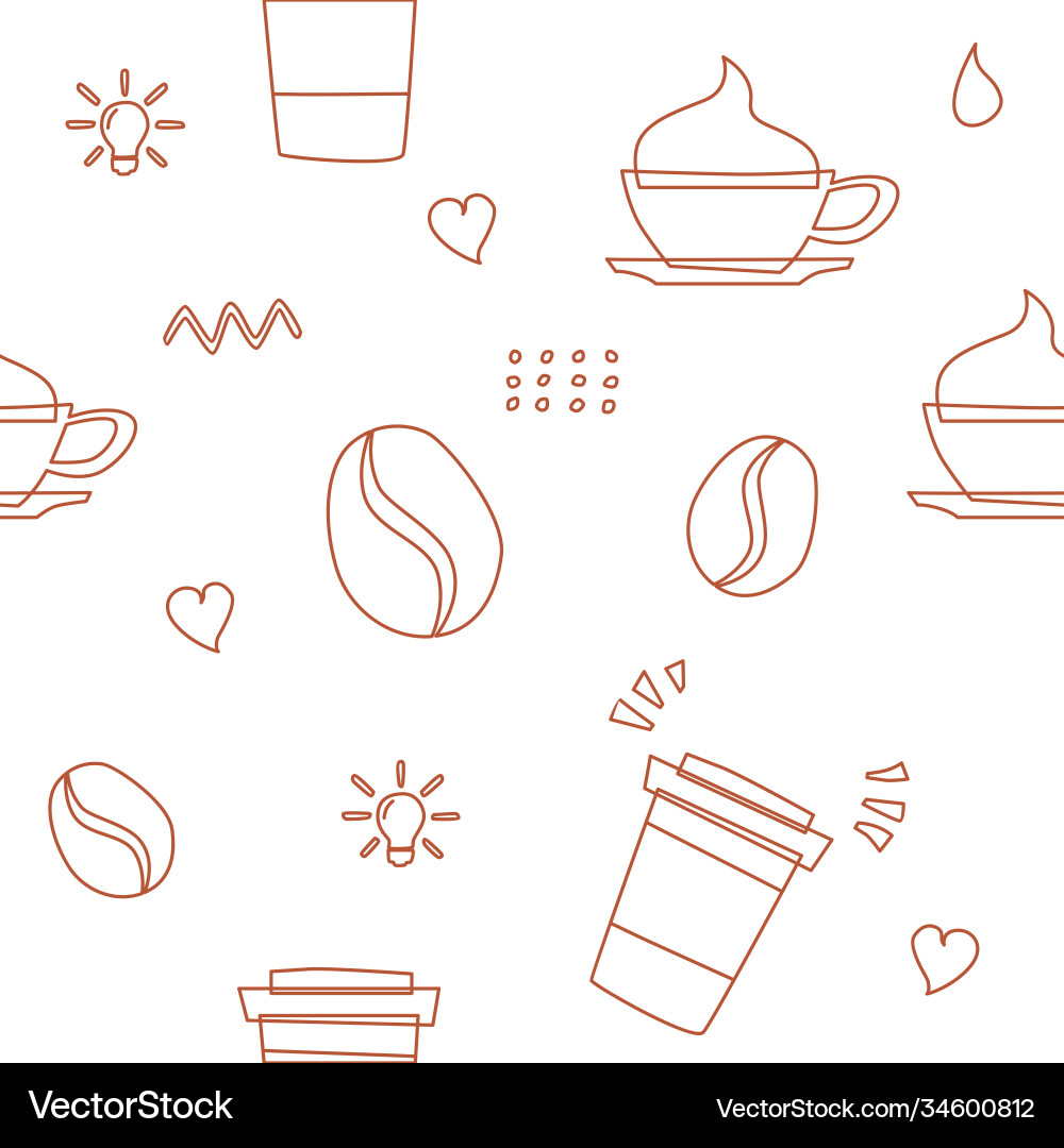Coffee seamless pattern background logo icon Vector Image