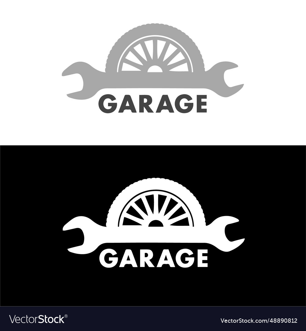 Garage logo repairinf shop identity Royalty Free Vector