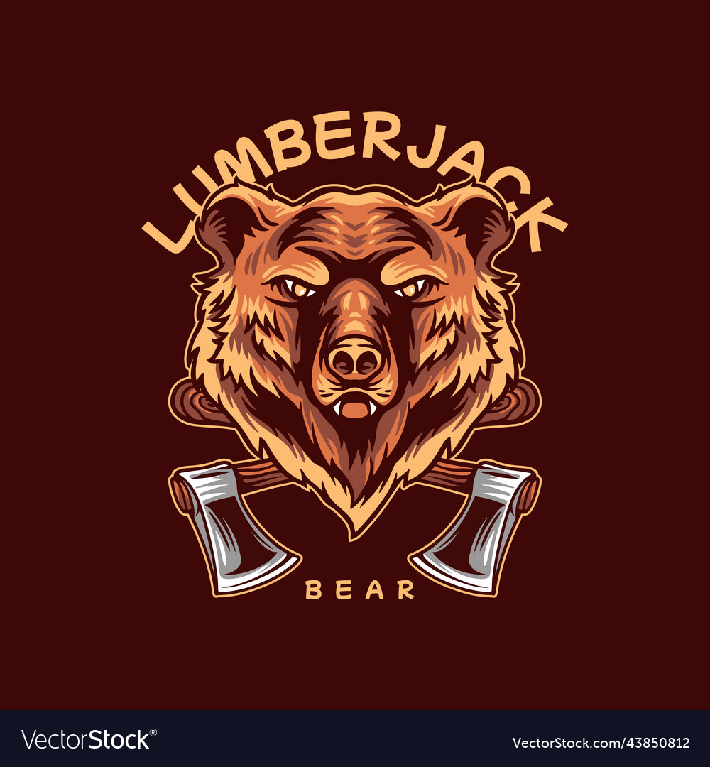 Lumberjack bear Royalty Free Vector Image - VectorStock