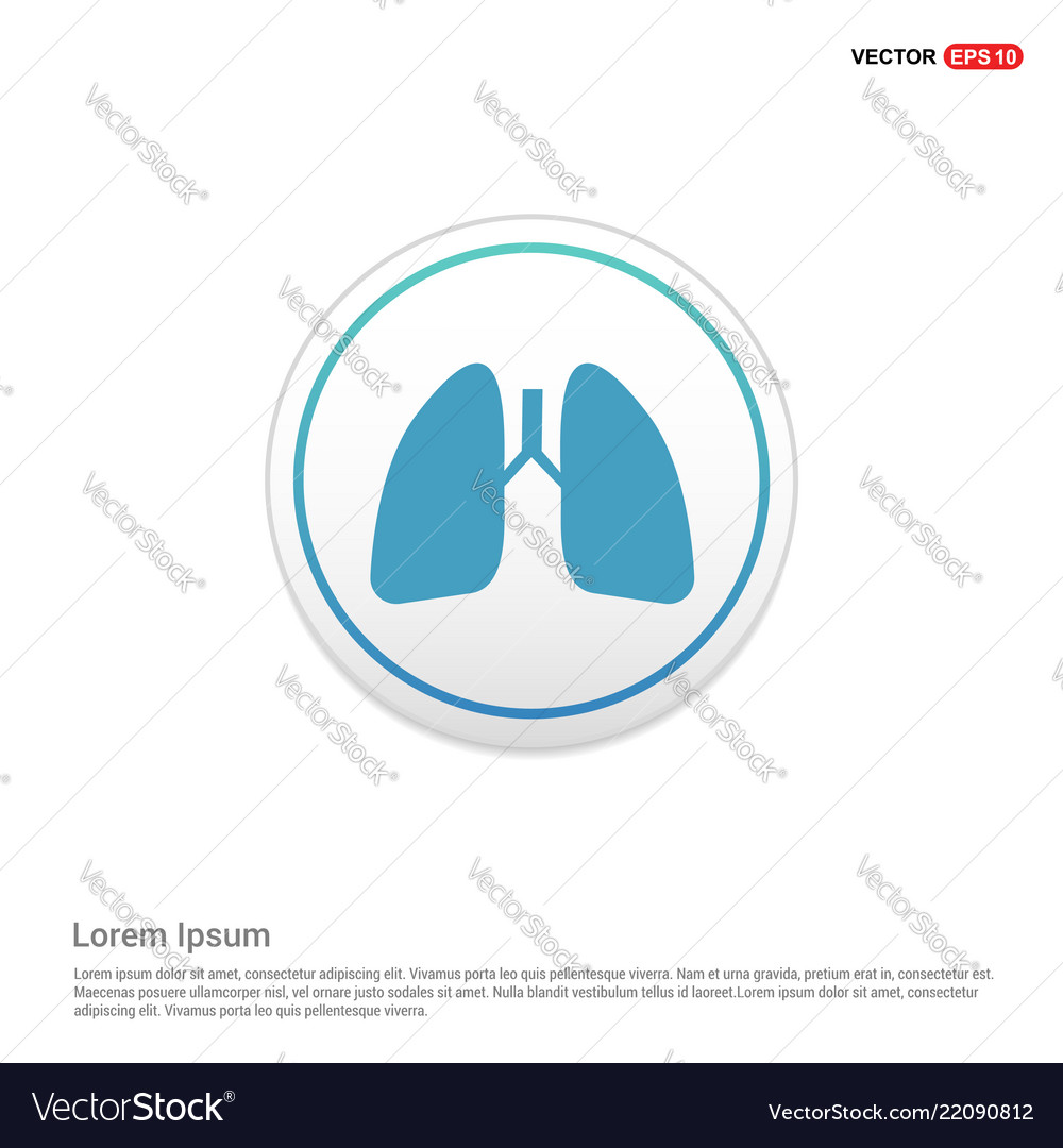 Lungs icon - white circle button Royalty Free Vector Image