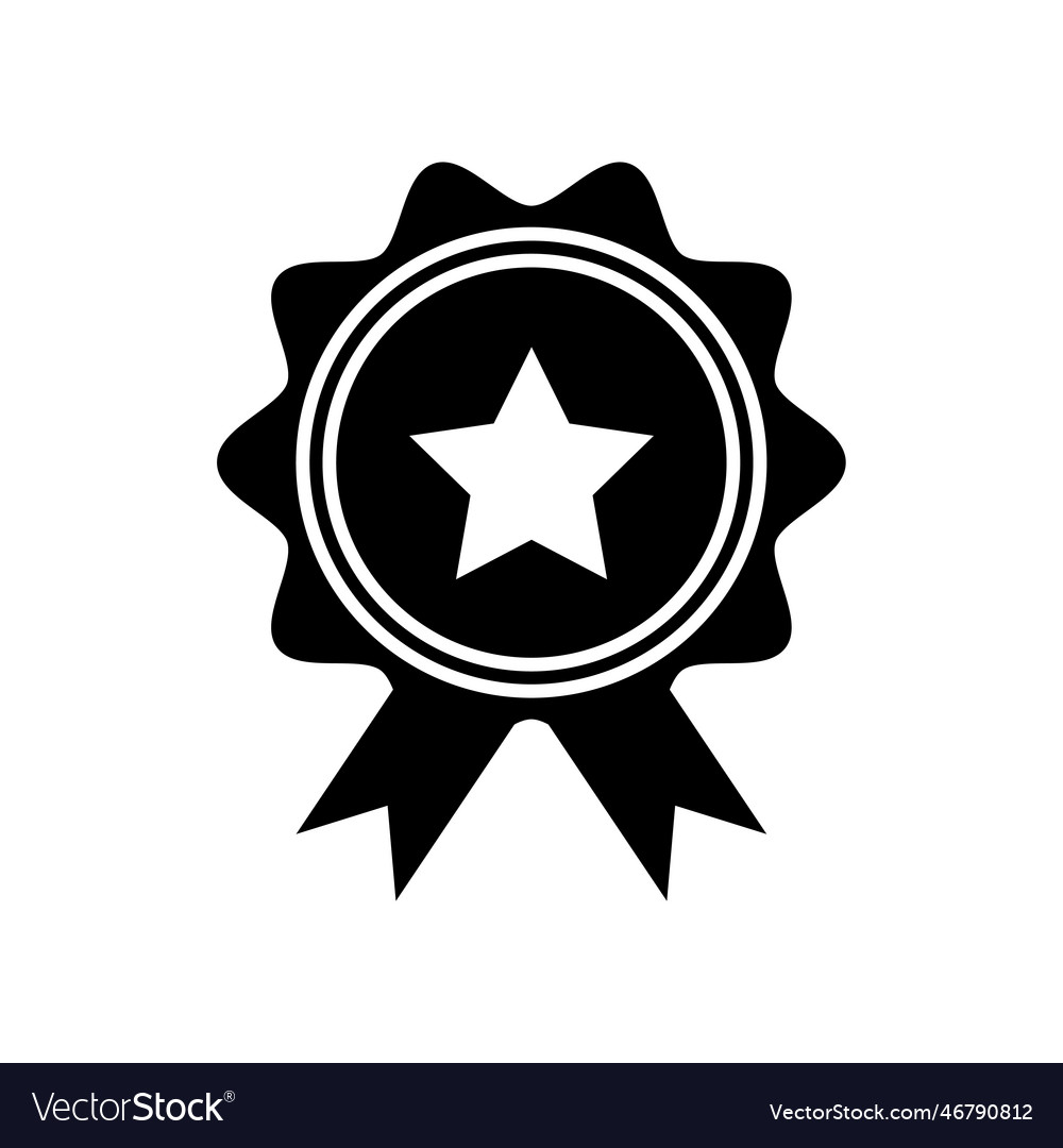 Medal fill icon symbol black glyph icon Royalty Free Vector