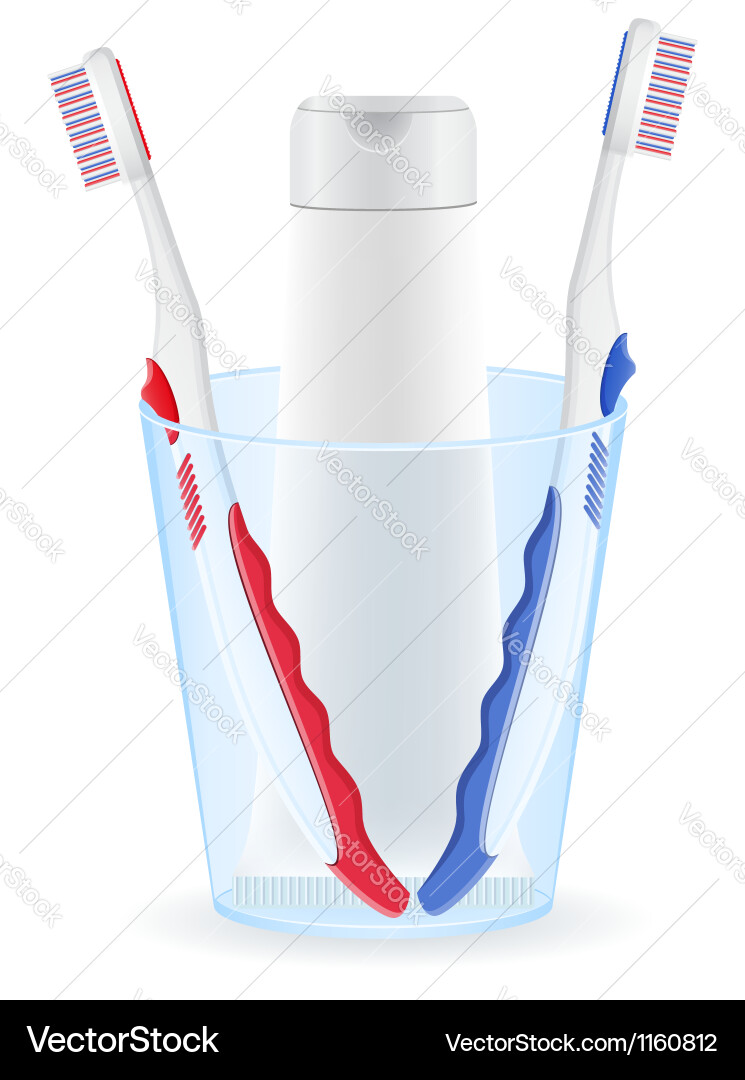 Toothbrush and toothpaste 02 Royalty Free Vector Image