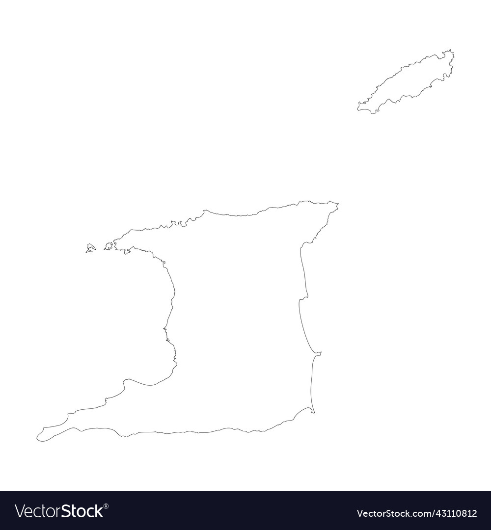 Trinidad And Tobago Country Map Outline Royalty Free Vector   Trinidad And Tobago Country Map Outline Vector 43110812 