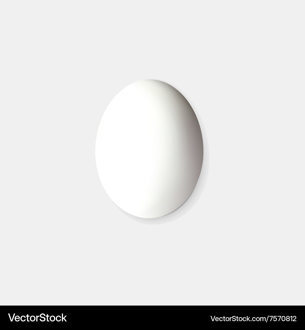 White egg isolated on gray Royalty Free Vector Image