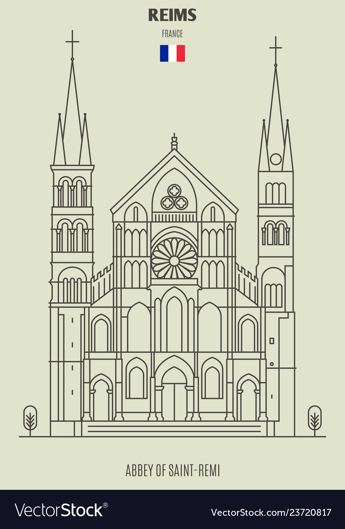 Abbey of saint-remi in reims Royalty Free Vector Image