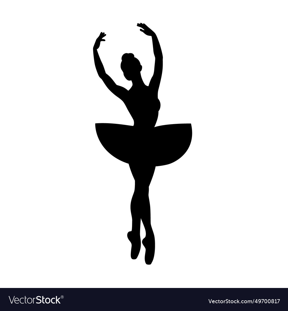 Beautiful ballet dancer is posing silhouette Vector Image