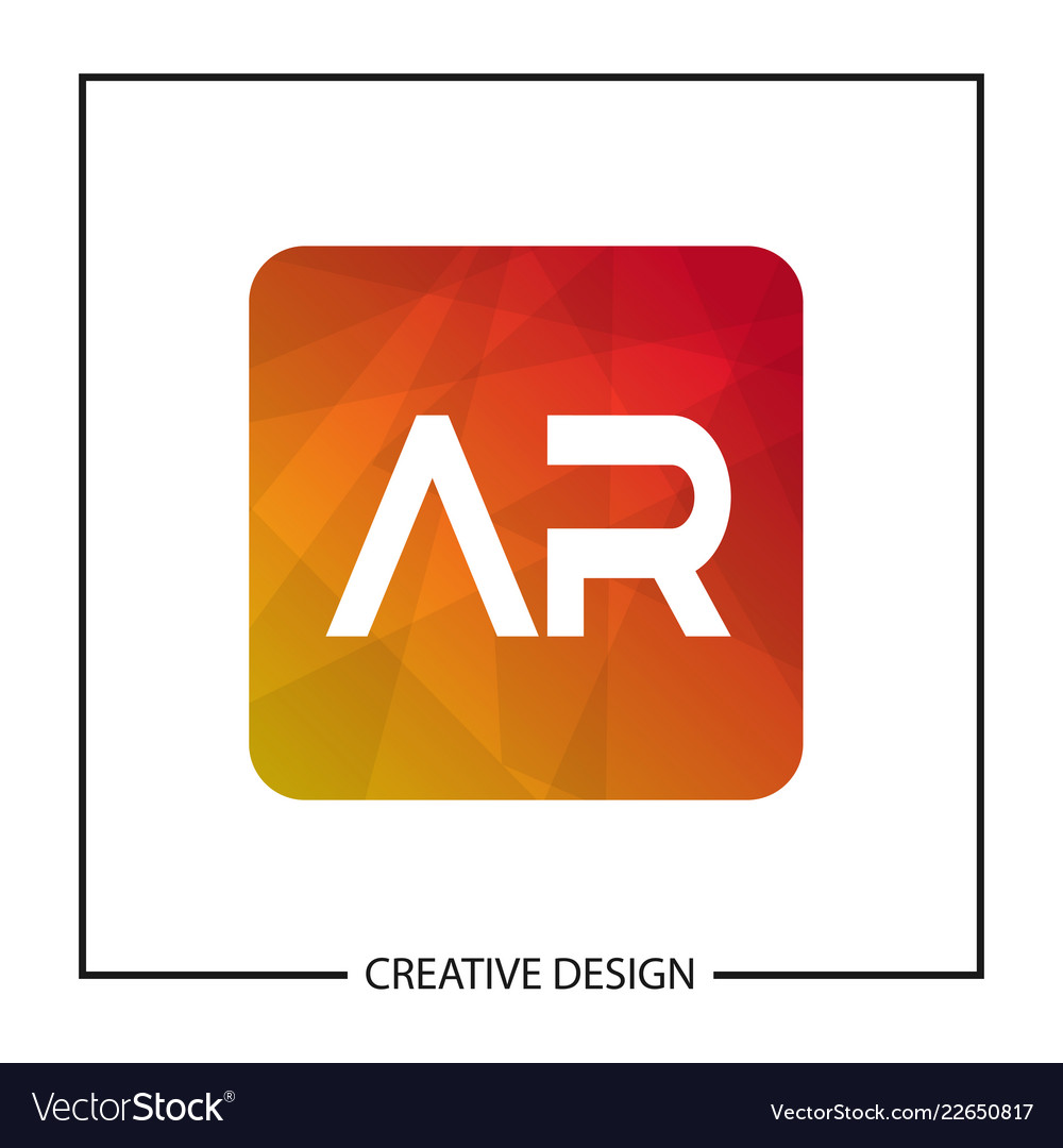 Initial letter ar logo template design Royalty Free Vector