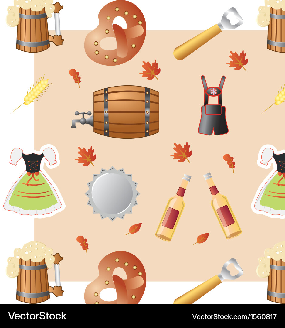 Oktoberfest seamless pattern Royalty Free Vector Image