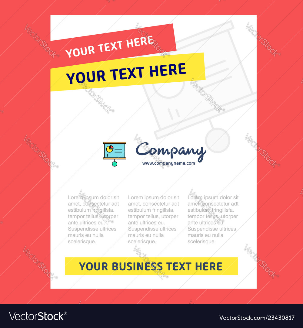 presentation chart title page design for company vector image presentation company