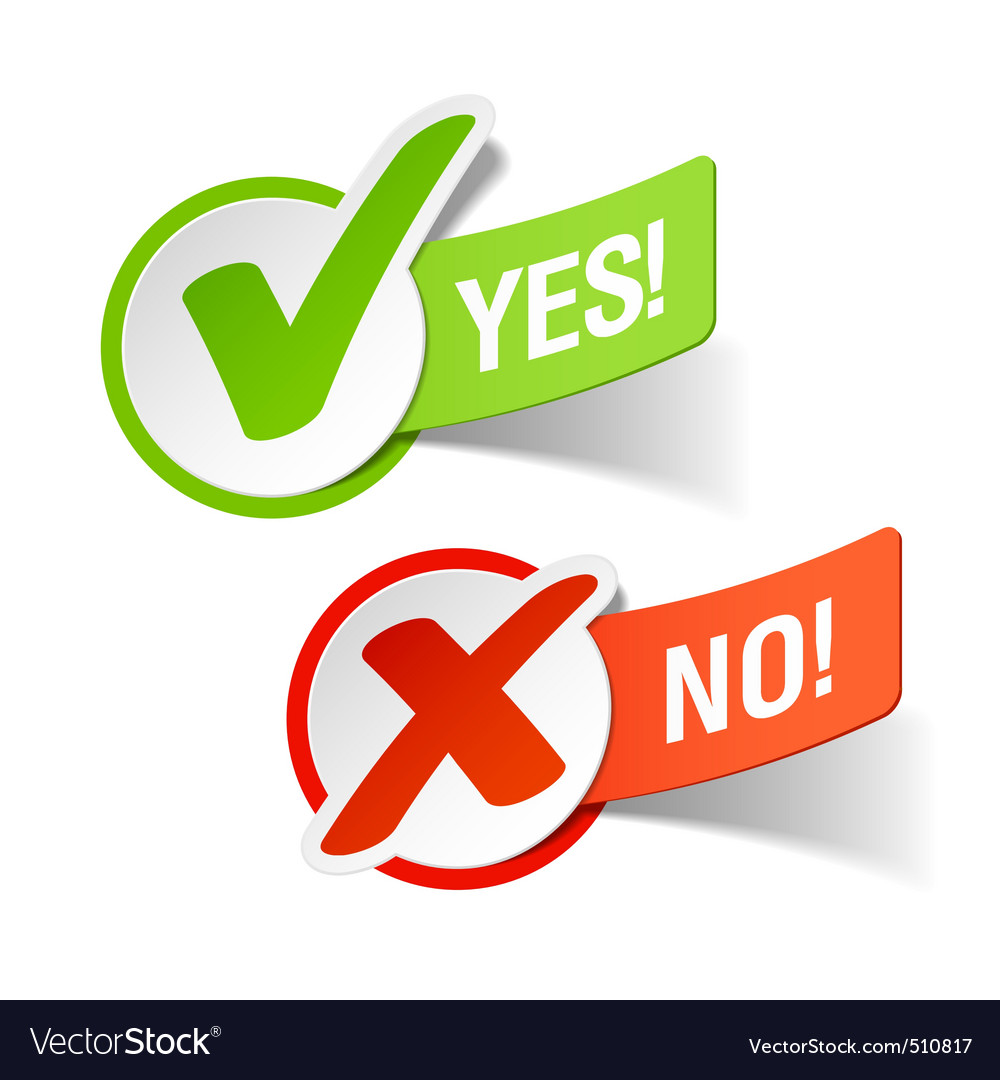 Yes And No Check Marks Royalty Free Vector Image