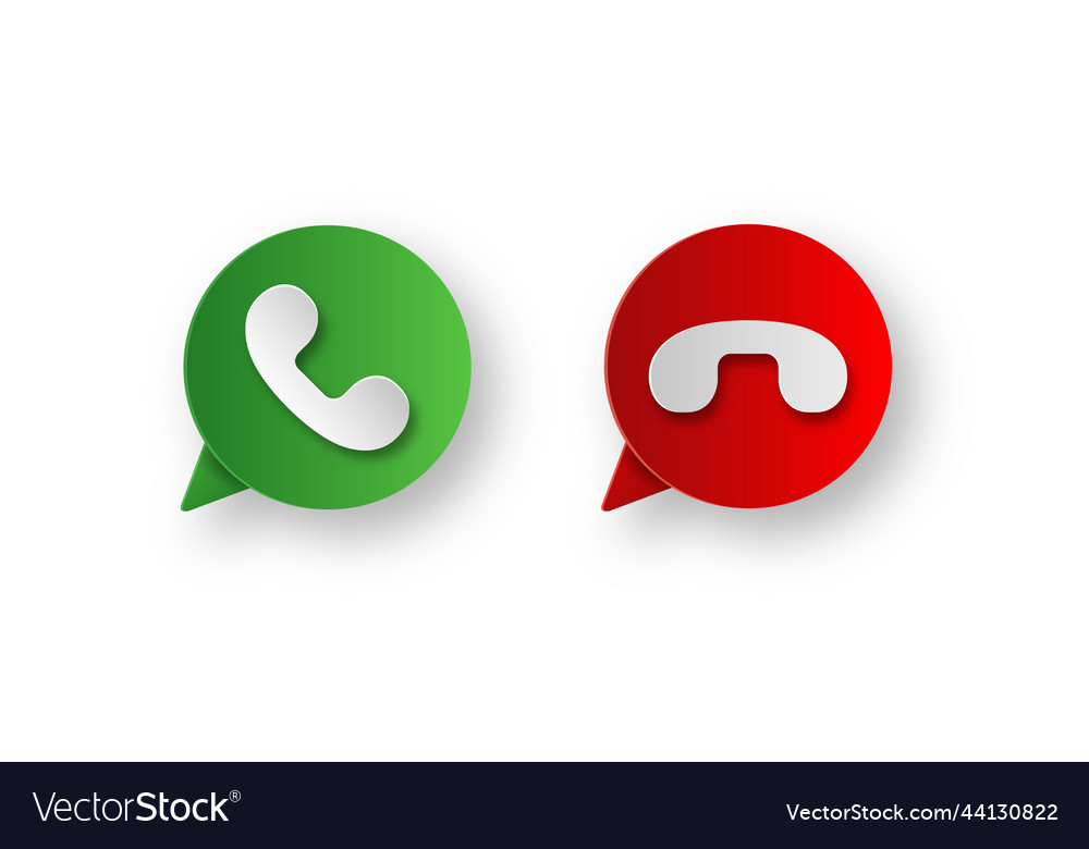 Accept and decline green and red phone handset Vector Image