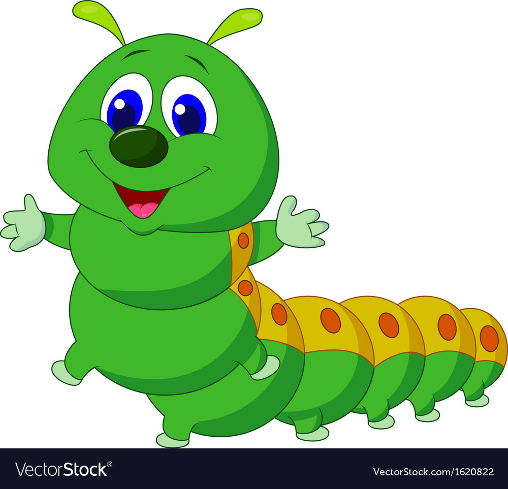 Cute caterpillar cartoon Royalty Free Vector Image