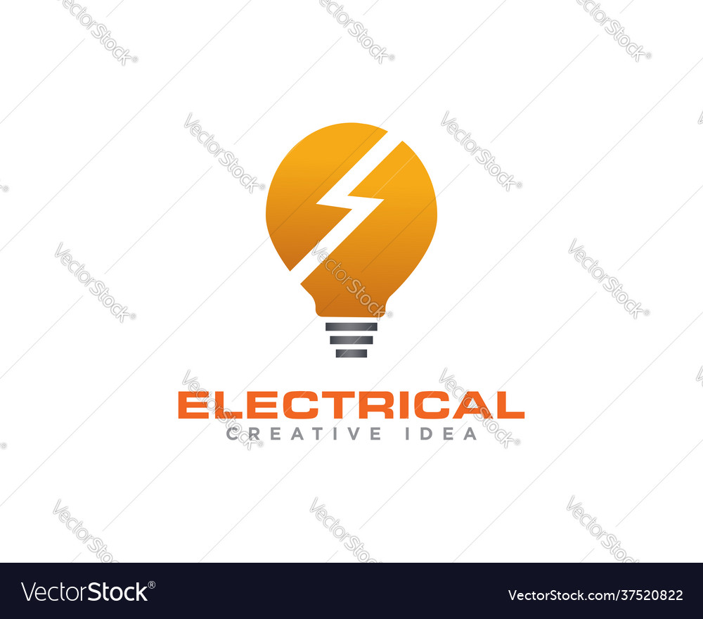 Electric lightening logo design Royalty Free Vector Image