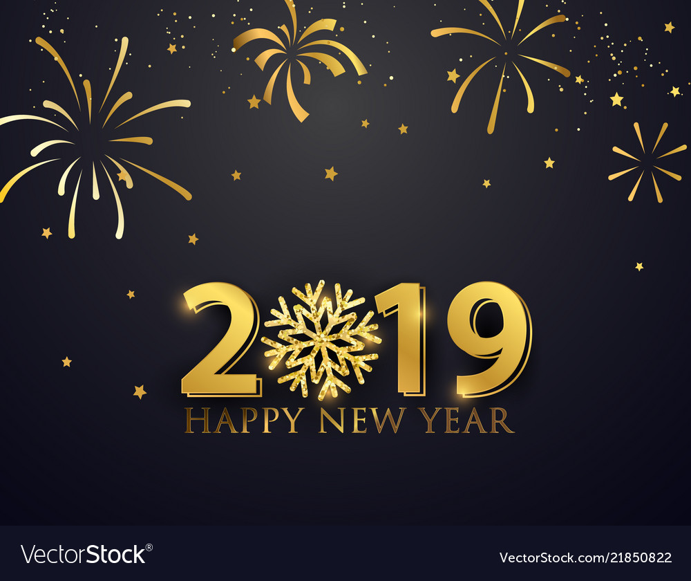 Happy new year 2019 greeting card with numbers Vector Image