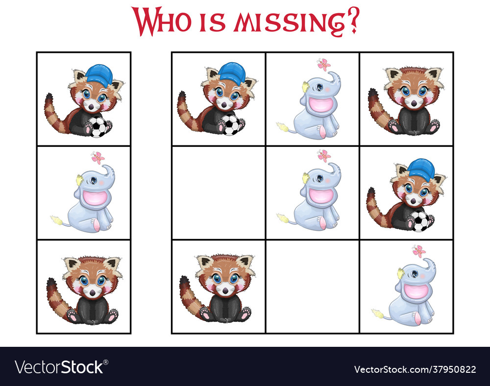 Sudoku game for children with pictures kids Vector Image