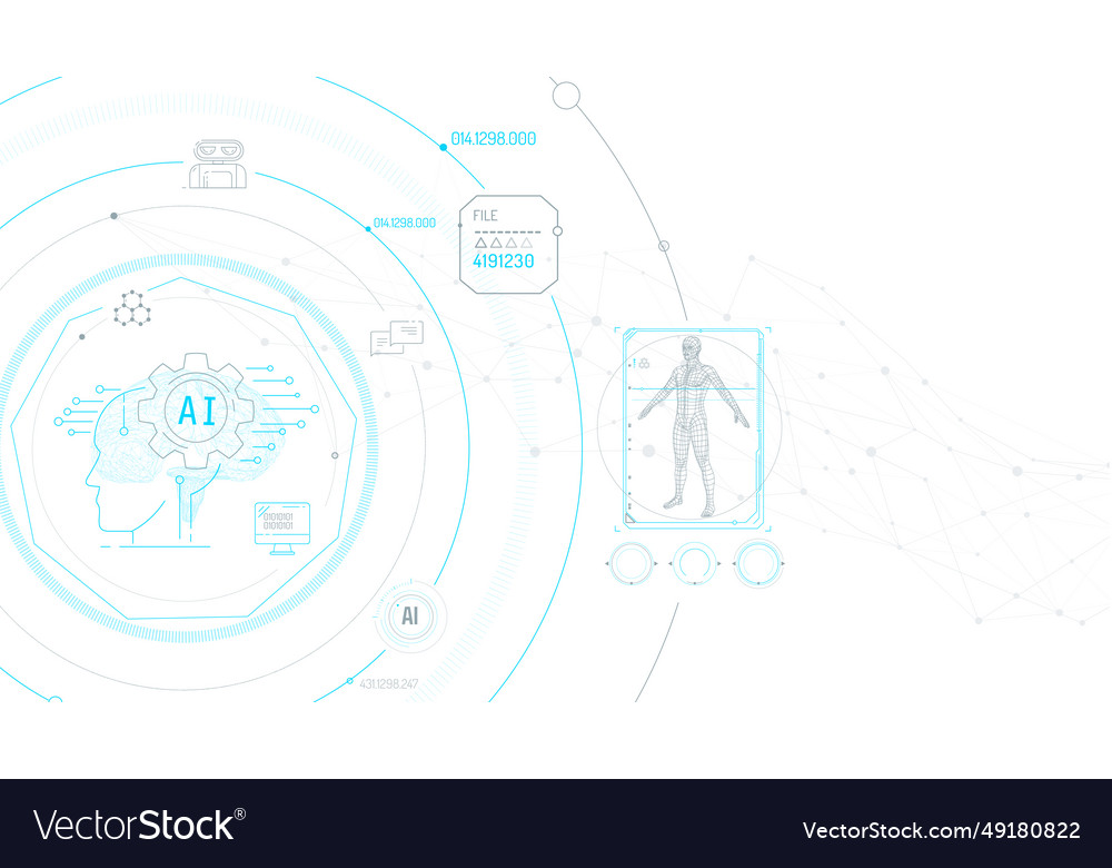 Virtual infographics with artificial intelligence Vector Image