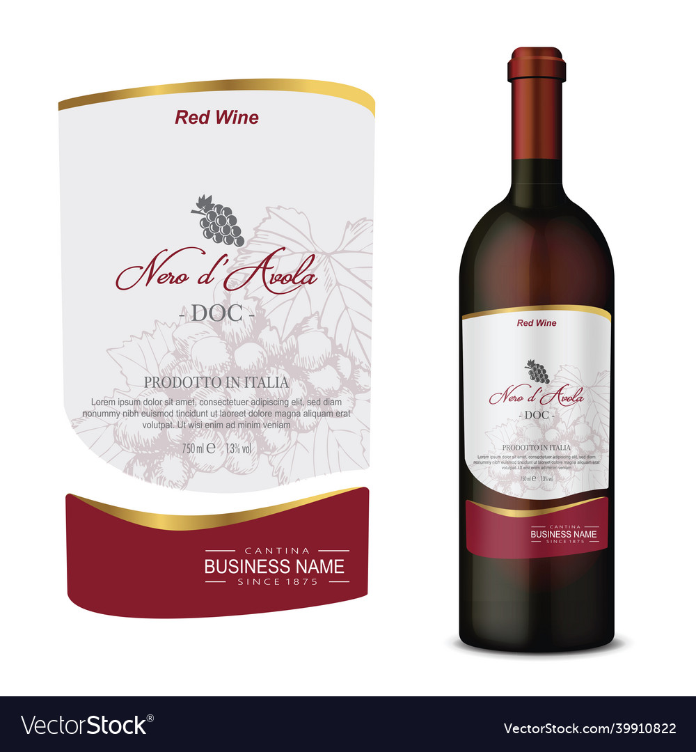 Wine label Royalty Free Vector Image - VectorStock