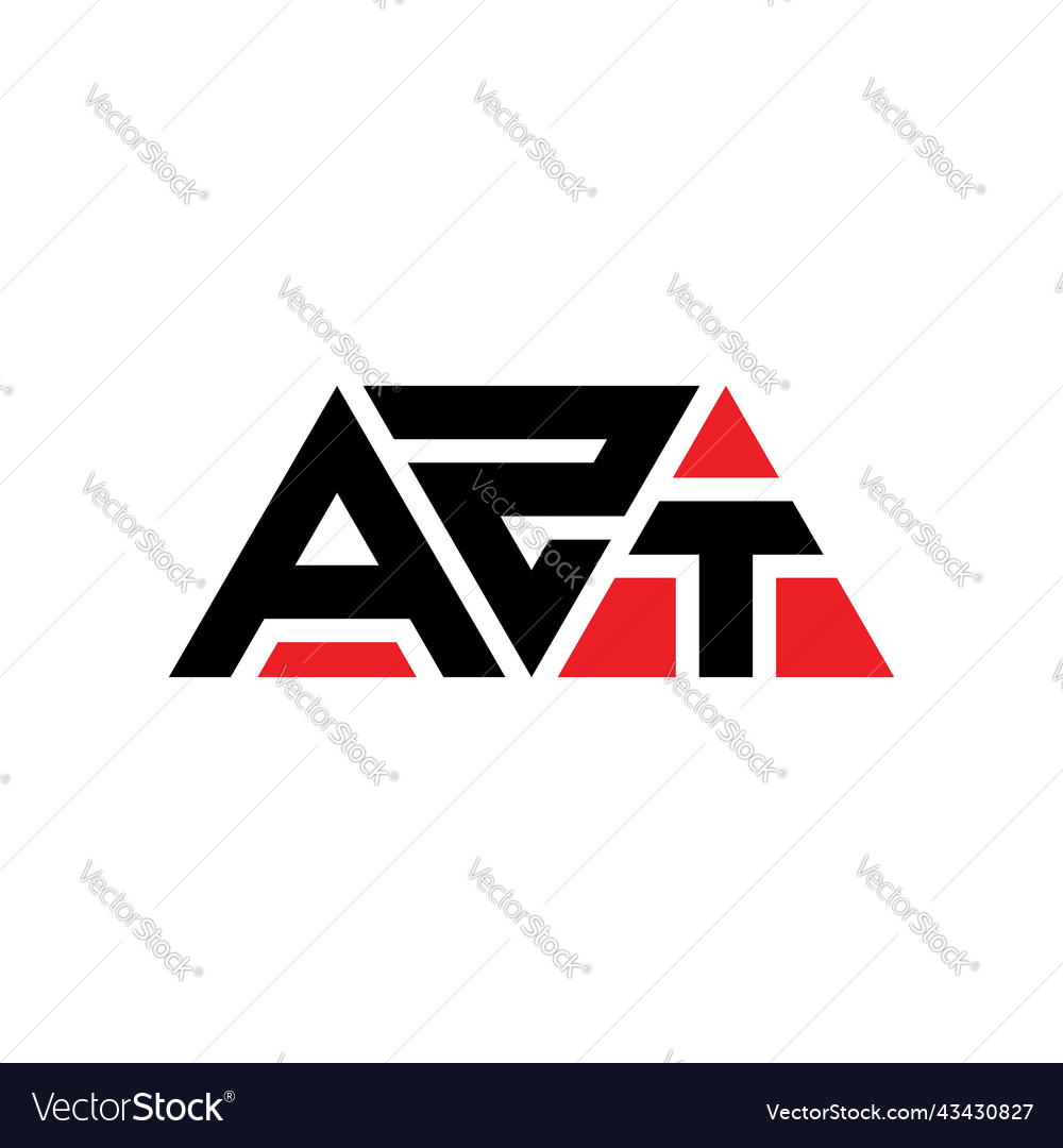 Azt triangle letter logo design with triangle Vector Image