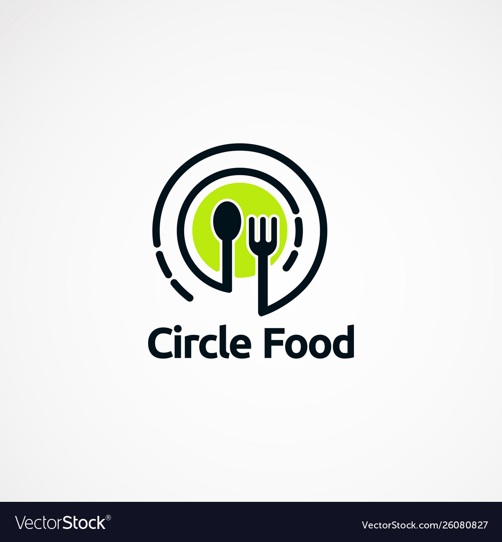 Circle food logo designs with line art concept Vector Image