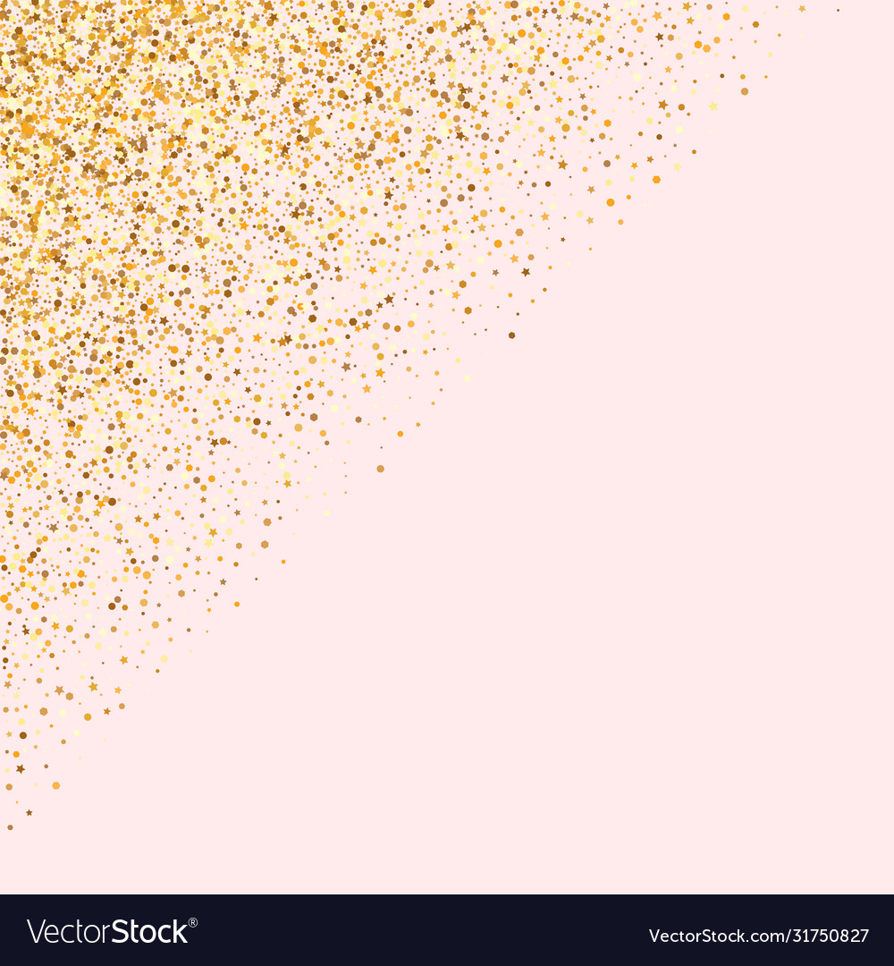 Golden sequin shiny pink background falling glow Vector Image