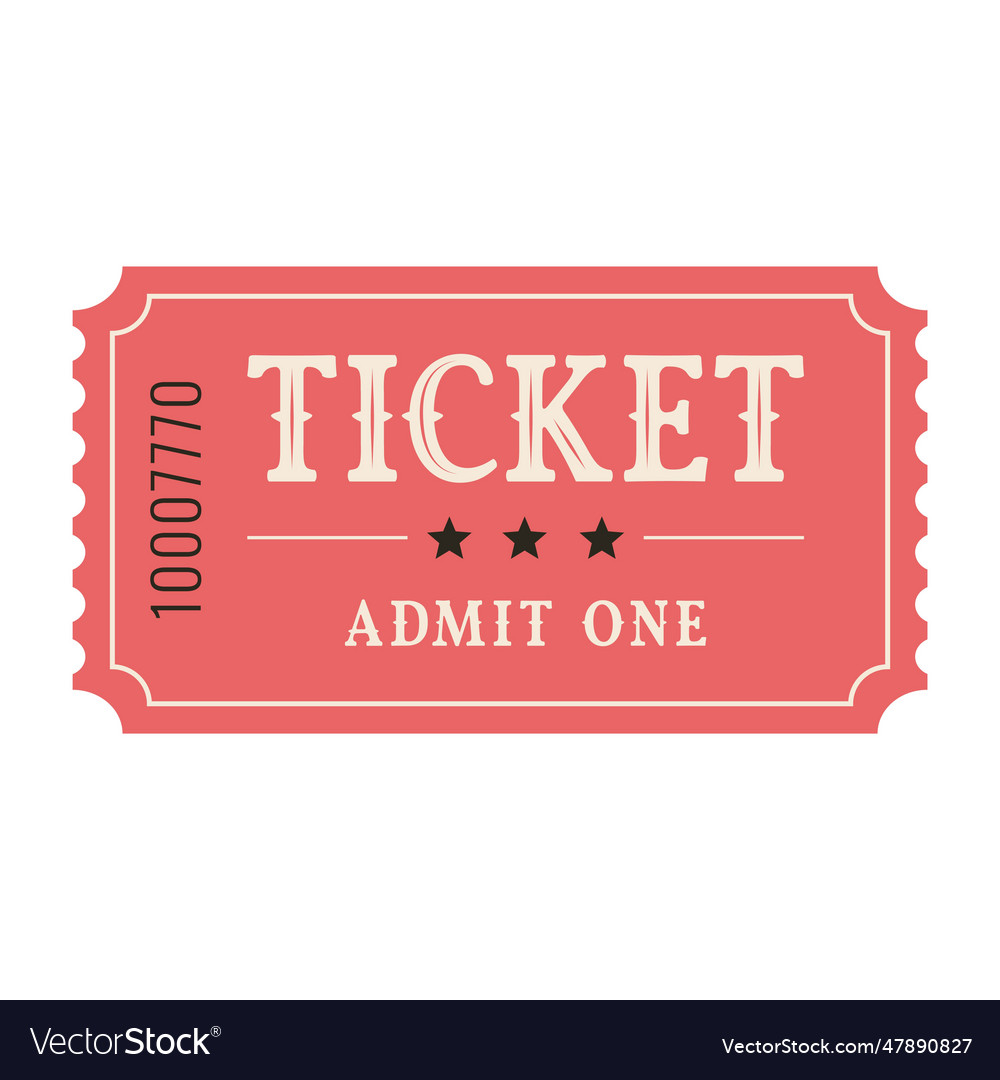 Isolated red ticket Royalty Free Vector Image - VectorStock