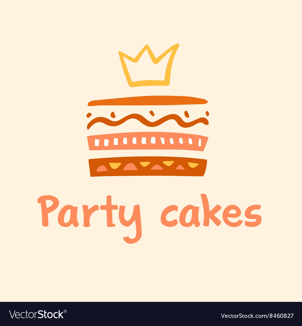 Party cakes logo logo confectionery coffee shop Vector Image