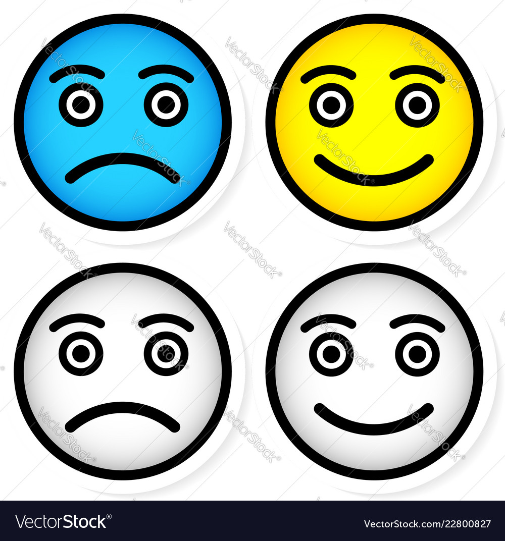 Sad and happy smileys Royalty Free Vector Image