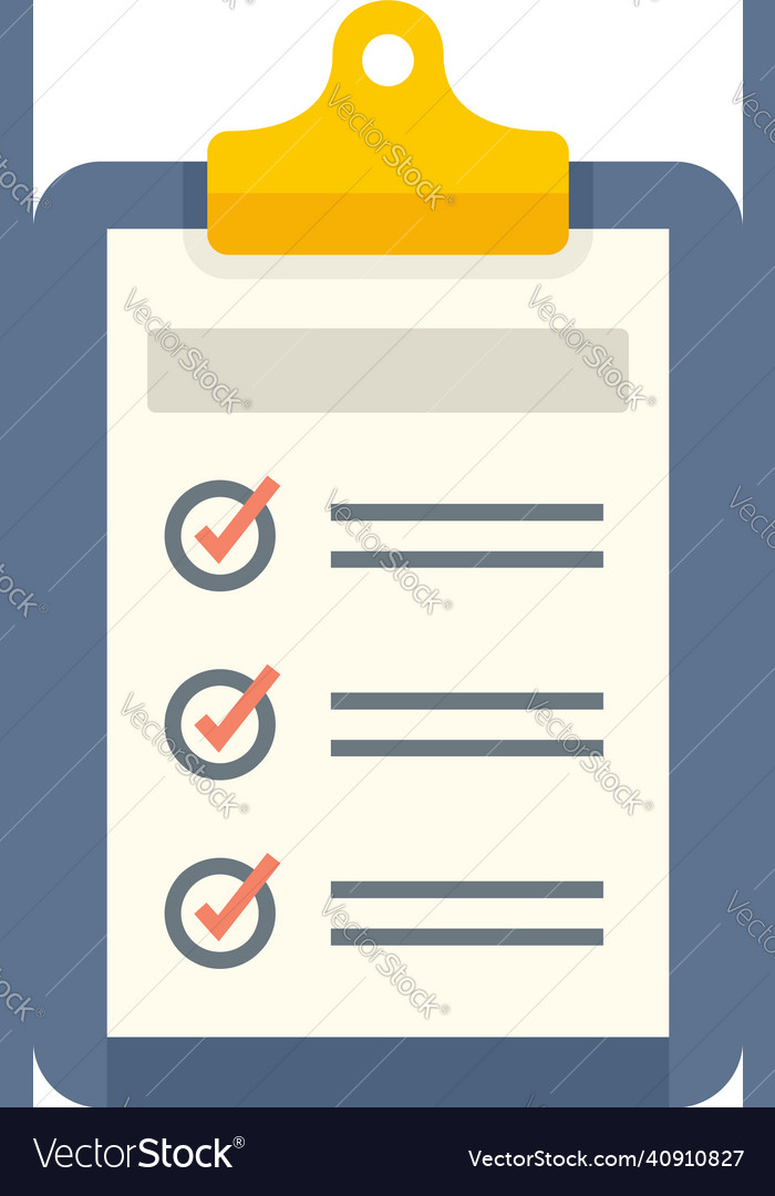 Syllabus daily clipboard icon flat isolated Vector Image