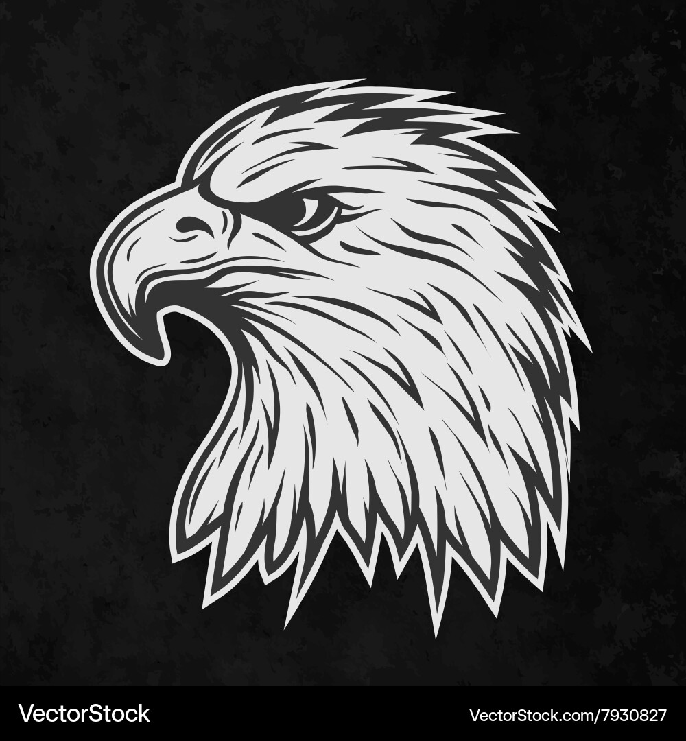 Terrible eagle head in profile Royalty Free Vector Image