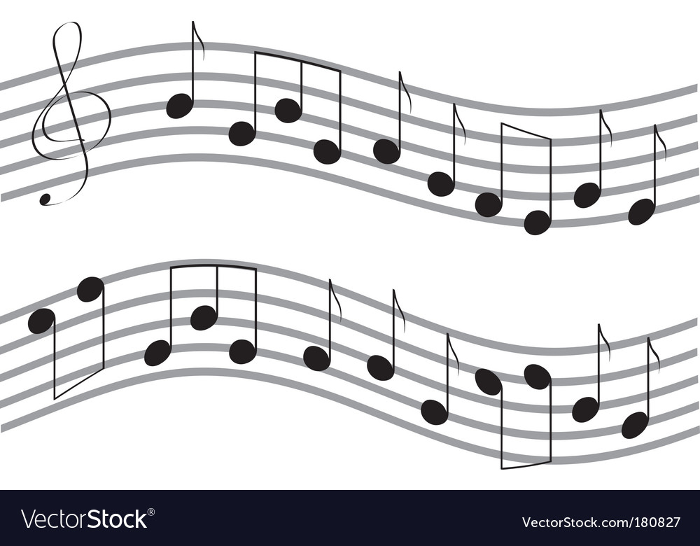Waved music notes Royalty Free Vector Image VectorStock