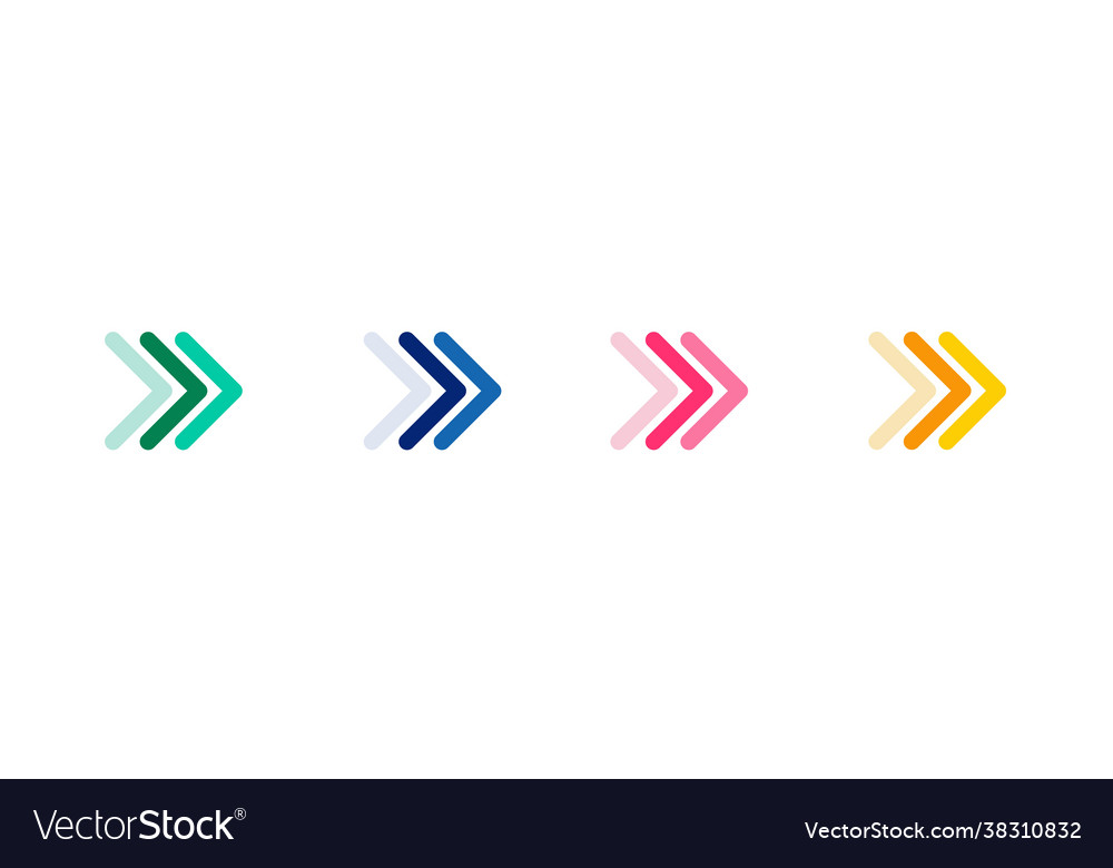 Arrows colourful set icons arrow icon Royalty Free Vector