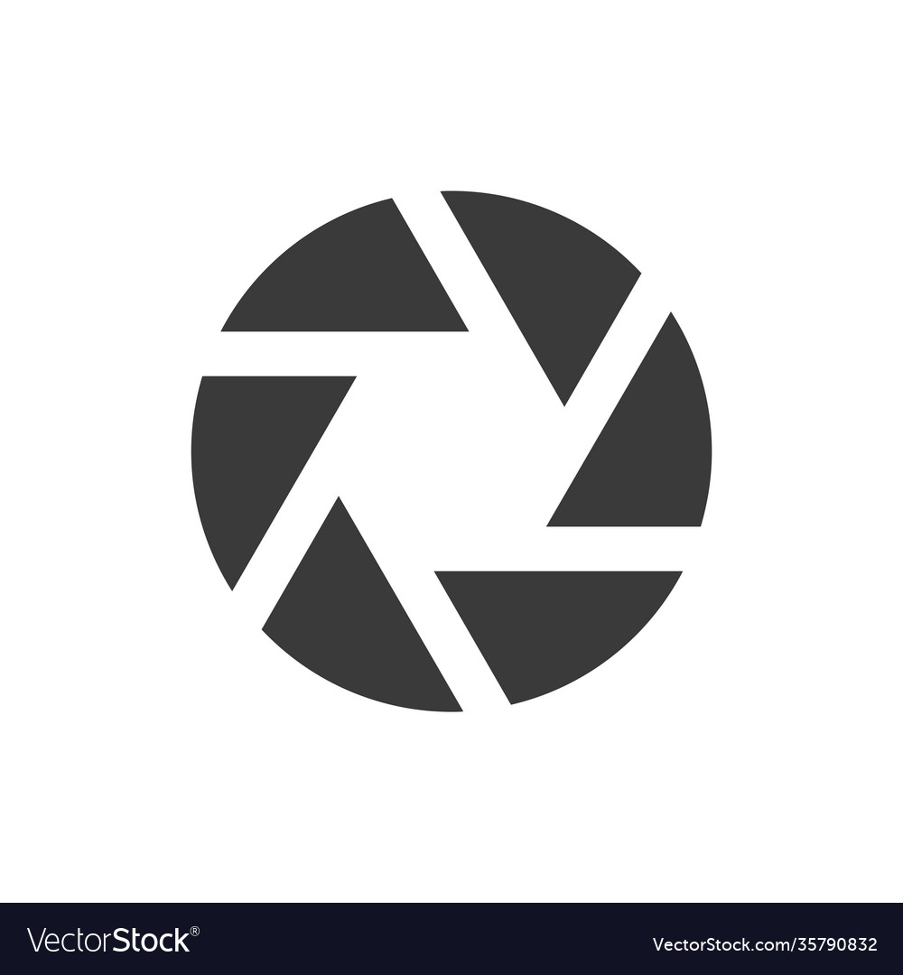 Camera shutter or aperture black icon Royalty Free Vector