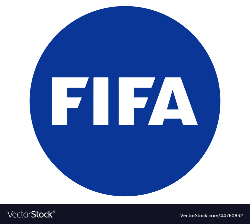 Fifa official logo white and blue symbol design Vector Image