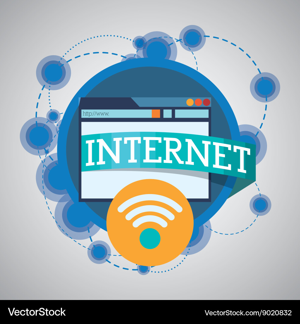 Internet design online icon colorful Royalty Free Vector