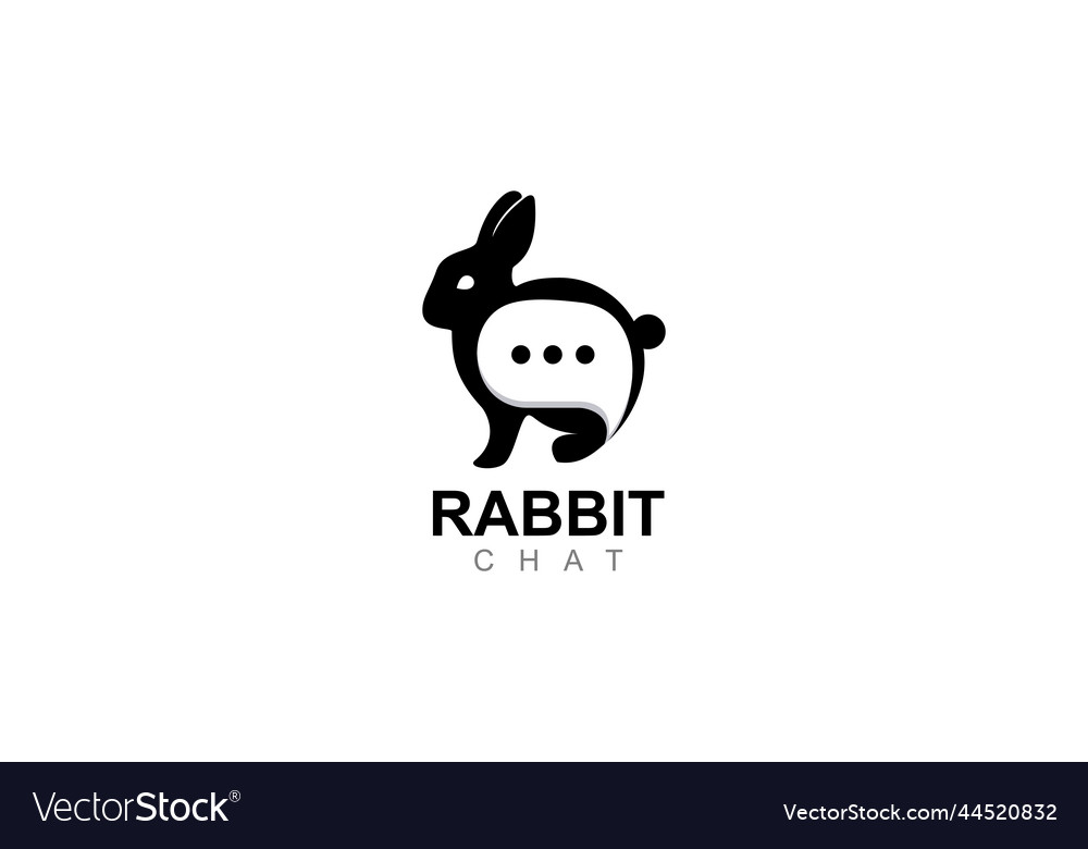 Rabbit chat logo design template Royalty Free Vector Image