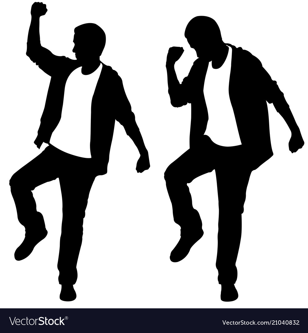 Silhouettes lucky men Royalty Free Vector Image