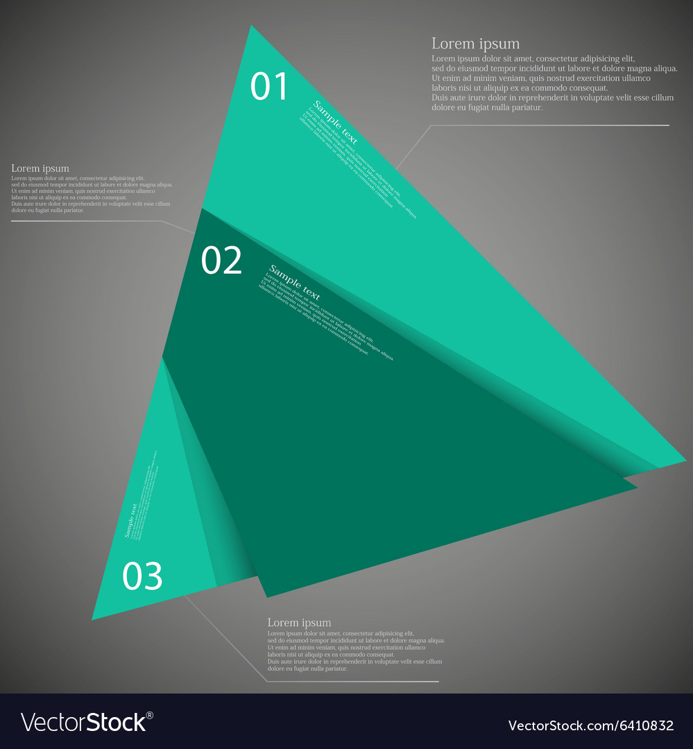 triangle infographic template divided to three vector image