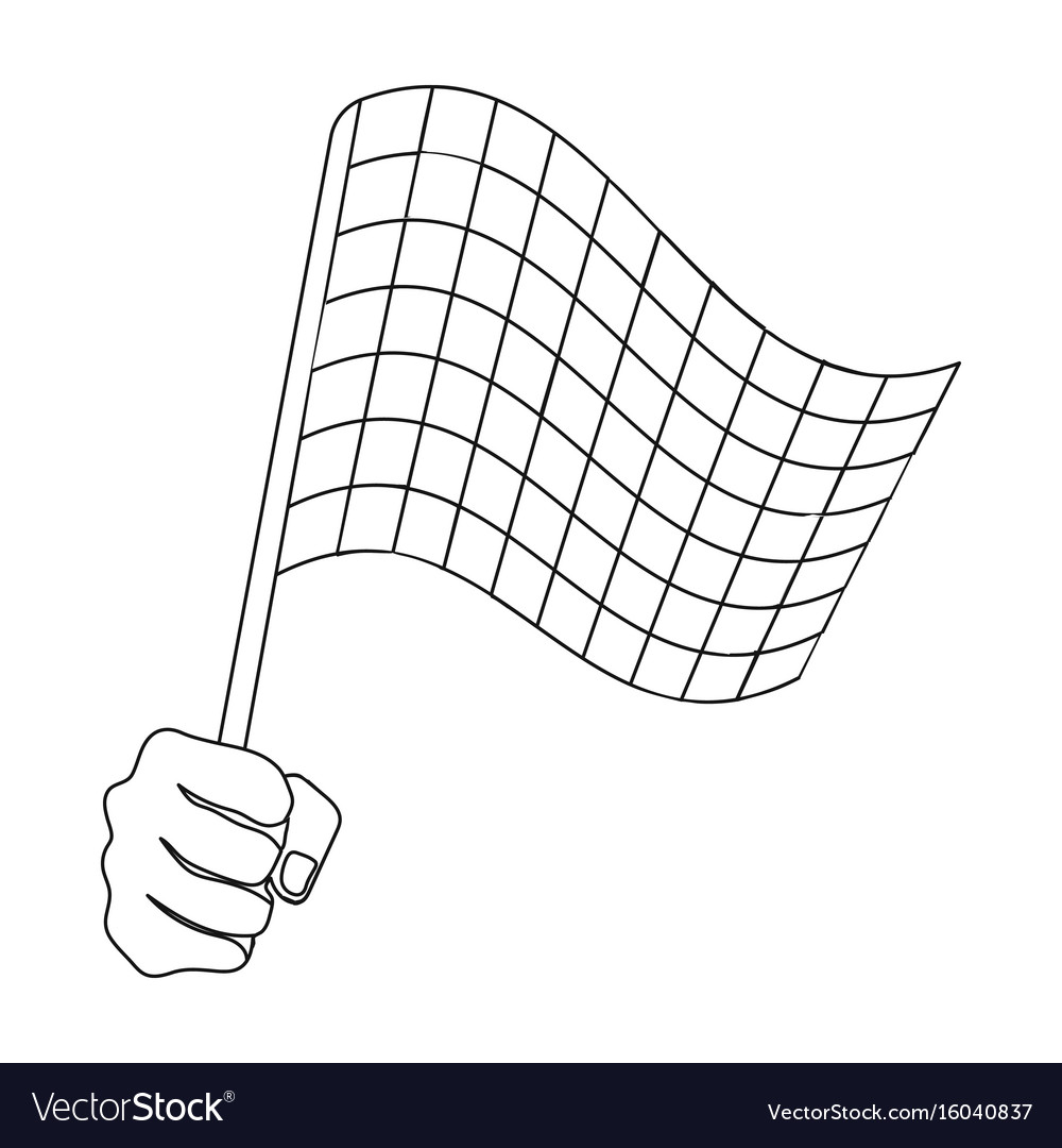 A Racing Starting And Finishing Fluttering Flag Vector Image