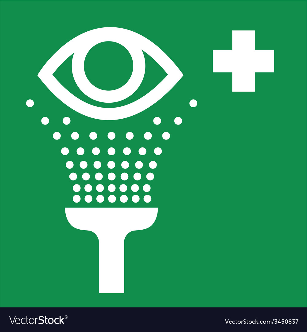 Eye wash safety sign Royalty Free Vector Image