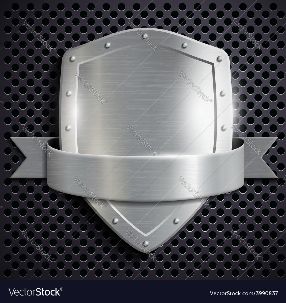 Metal shield Royalty Free Vector Image - VectorStock