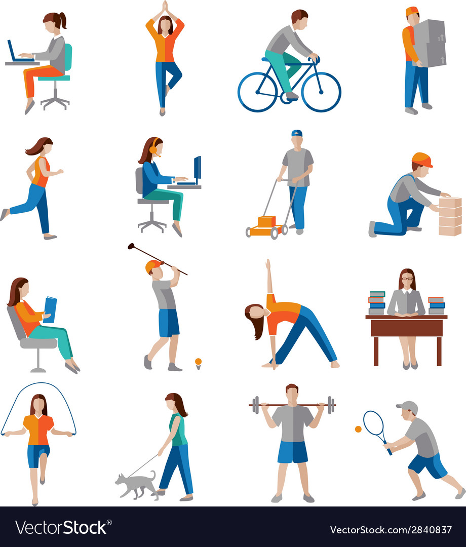 Physical activity icons Royalty Free Vector Image