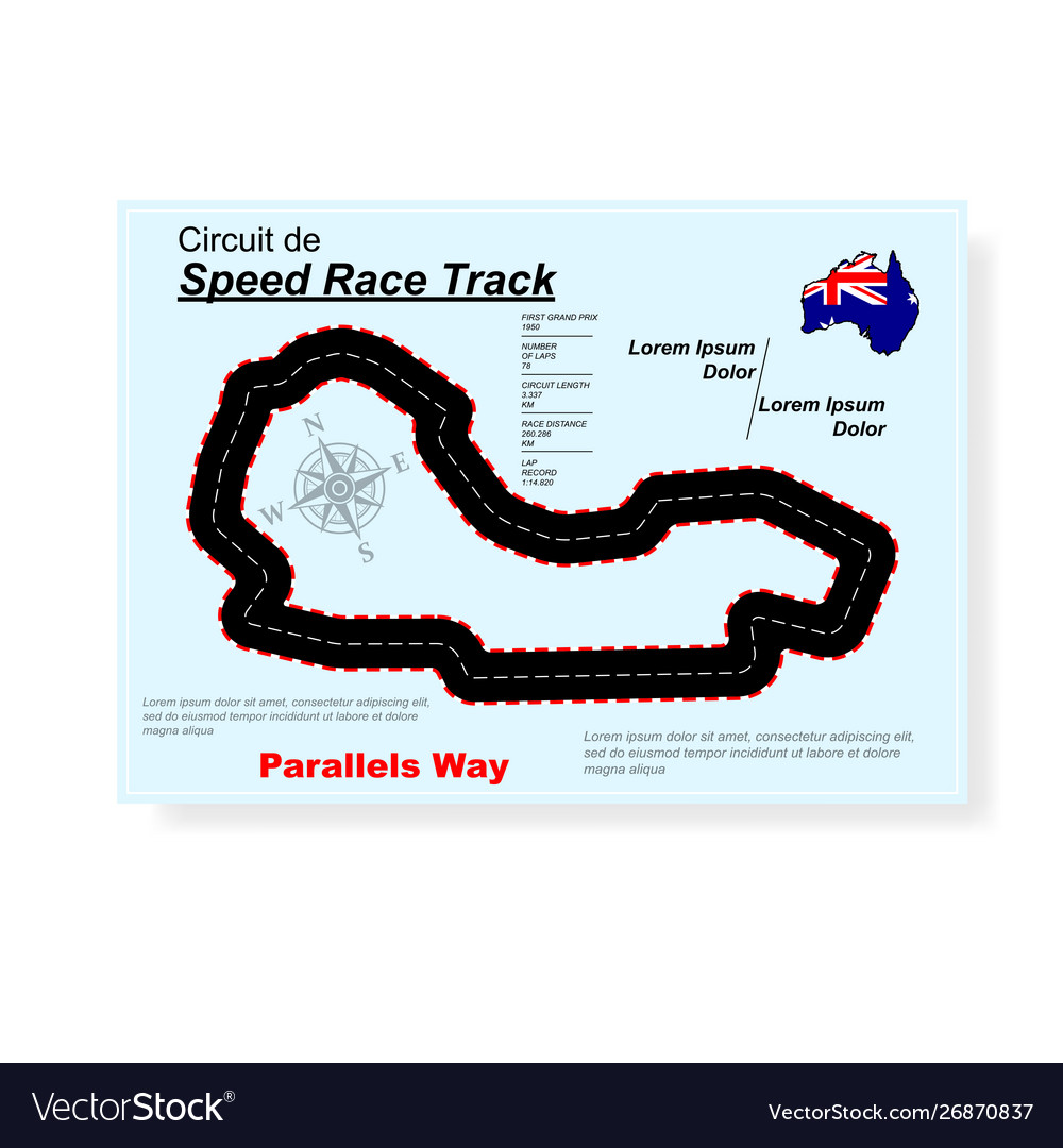 Race track map circuit background Royalty Free Vector Image