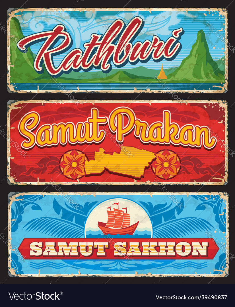 Samut sakhon prakan rathbury provinces Royalty Free Vector