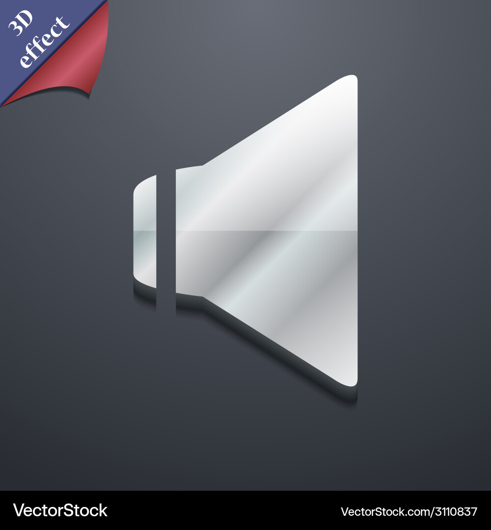 Speaker volume icon symbol 3d style trendy modern Vector Image